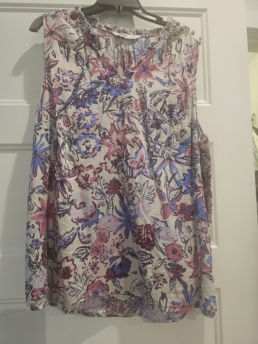 Sonoma Goods For Life Floral Blouse Pink & Blue Size 1X